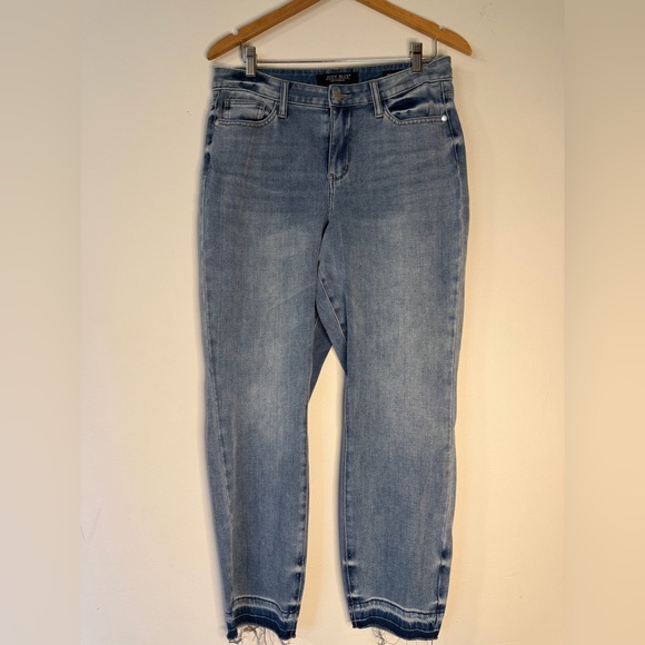 Judy Blue Denim - Judy Blue 7/28 High Rise Skinny Jeans Raw Hem Stretch Denim Women